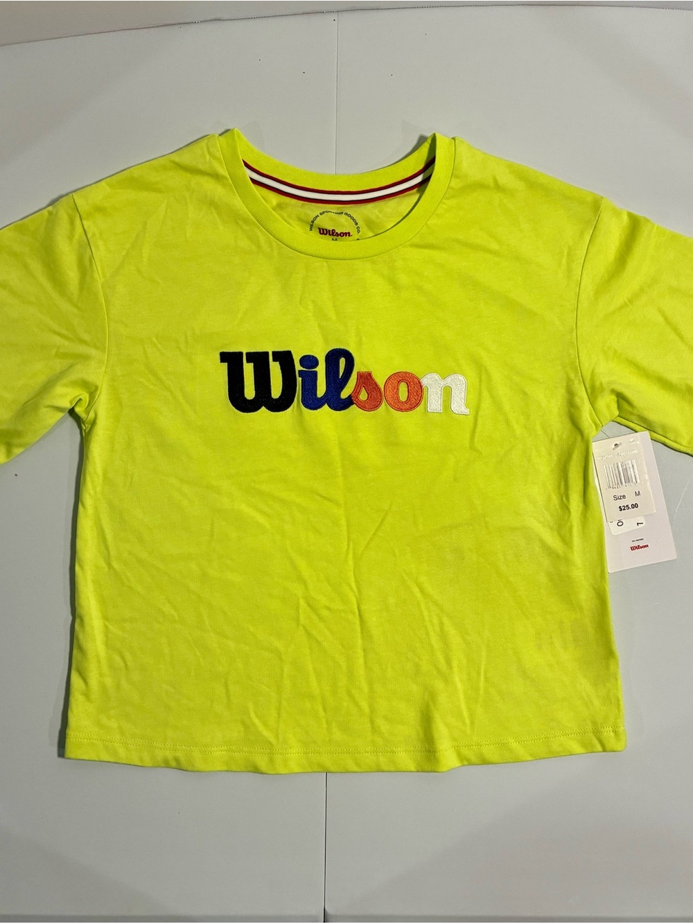 Wilson Neon Yellow Short Sleeve Logo Tee